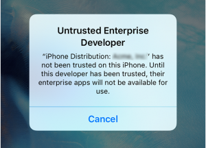 “untrusted Enterprise Developer” Iphone Error – How To Fix