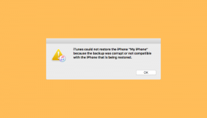 Itunes Unable To Backup Or Restore Because The Backup Was Corrupt