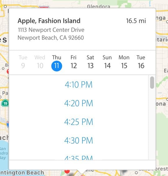 Dates and Times for Apple Store Genius Appointment