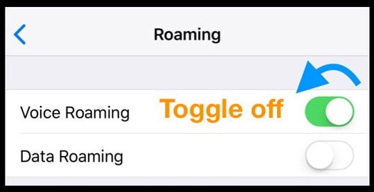 Toggle Off Voice Roaming on iPhone - iPhone Incoming Calls Go To Voicemail Without Ringing? Try these tips. Toggle Off Voice Roaming on iPhone