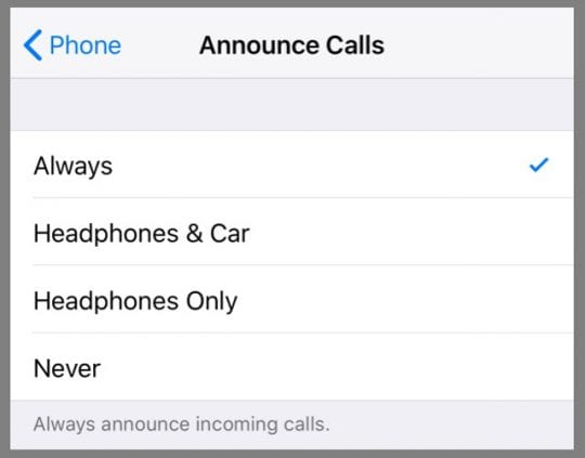 iPhone Annouce Call Setting 540x423 1 - iPhone Incoming Calls Go To Voicemail Without Ringing? Try these tips. iPhone Annouce Call Setting 540x423 1