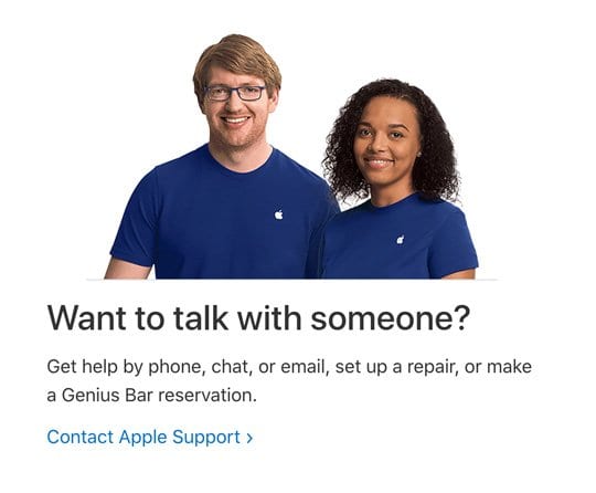 want to talk with someone at apple for repair