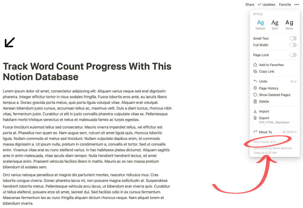 How To View Word Count In Notion
