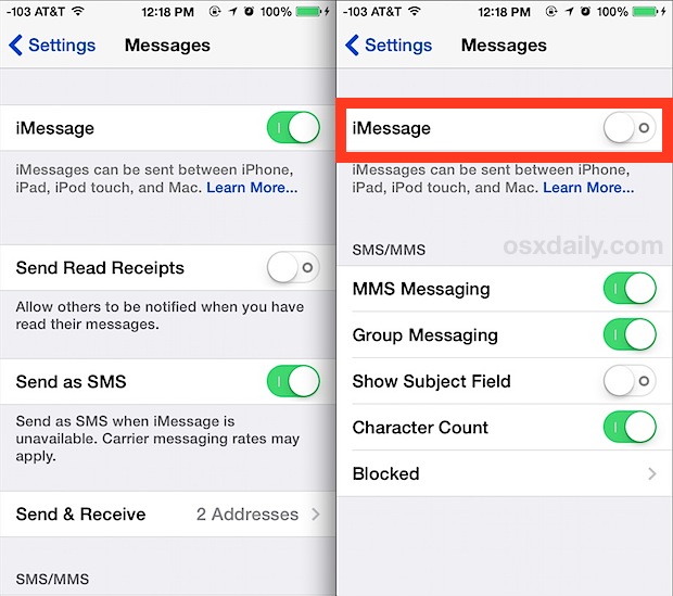 How To Prevent Ipad From Getting Iphone Texts Or Calls