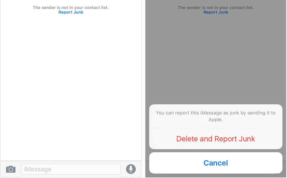 Report Junk on iMessage 5