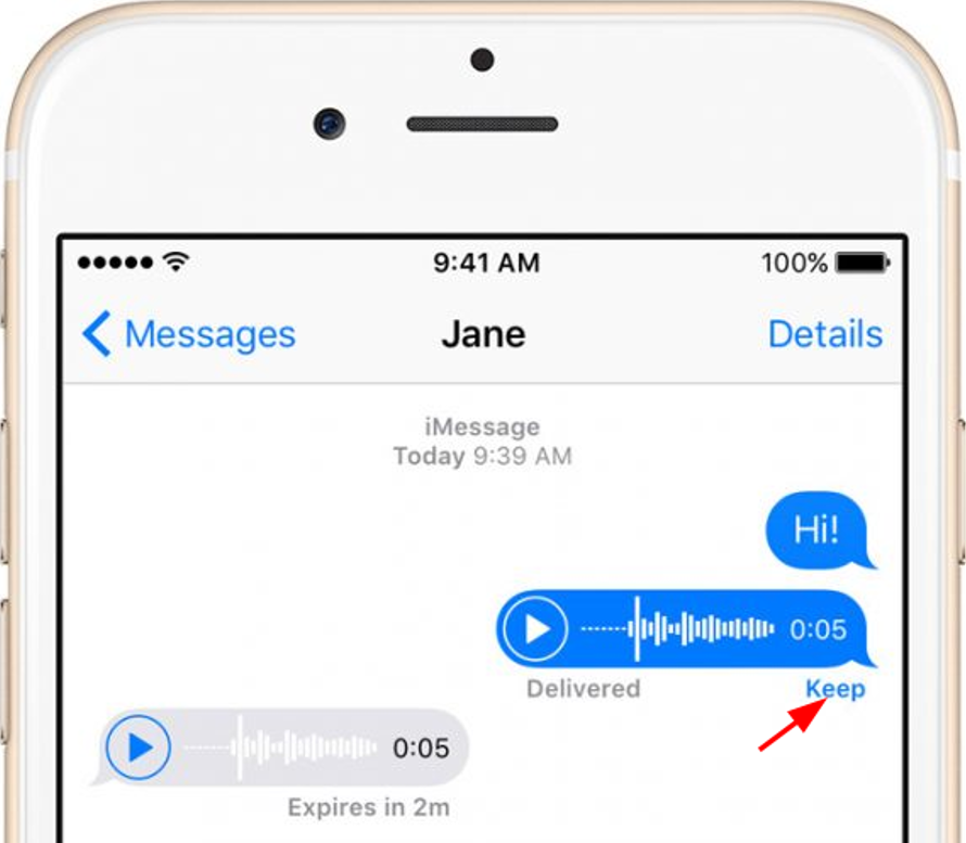 iMessage Keep Voice Message