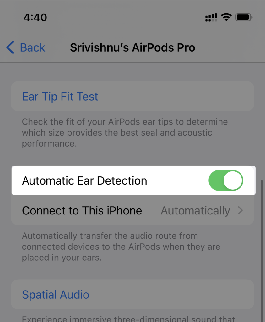 Automatic Ear Detection - Why do my Airpods Keep Disconnecting? 10 Ways to Fix Automatic Ear Detection