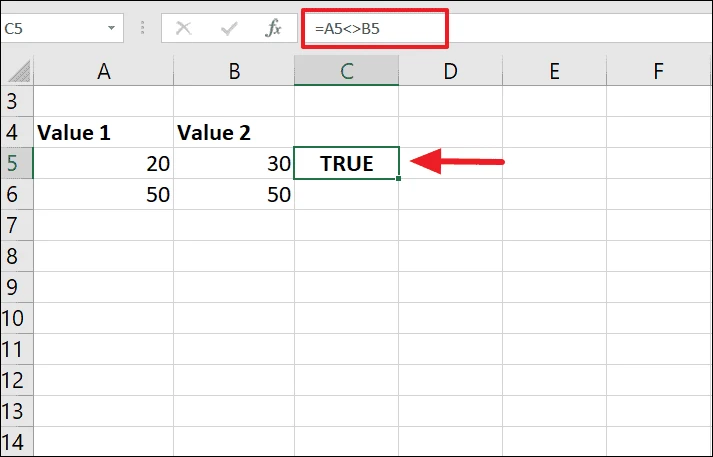 How to Use ‘Not Equal To in