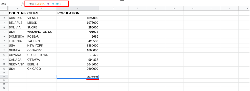 Total of Column Google Sheets SUM Function 26