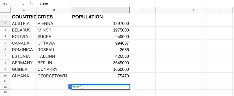 Total of Column Google Sheets SUM Function 7 - How to Total a Column in Google Sheets using SUM Function Total of Column Google Sheets SUM Function 7
