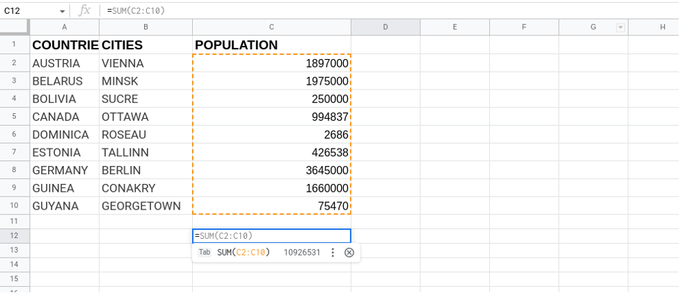 Total of Column Google Sheets SUM Function 9 - How to Total a Column in Google Sheets using SUM Function Total of Column Google Sheets SUM Function 9