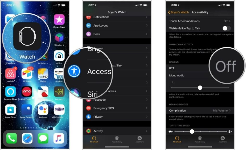 how to turn off rtt on iphone
