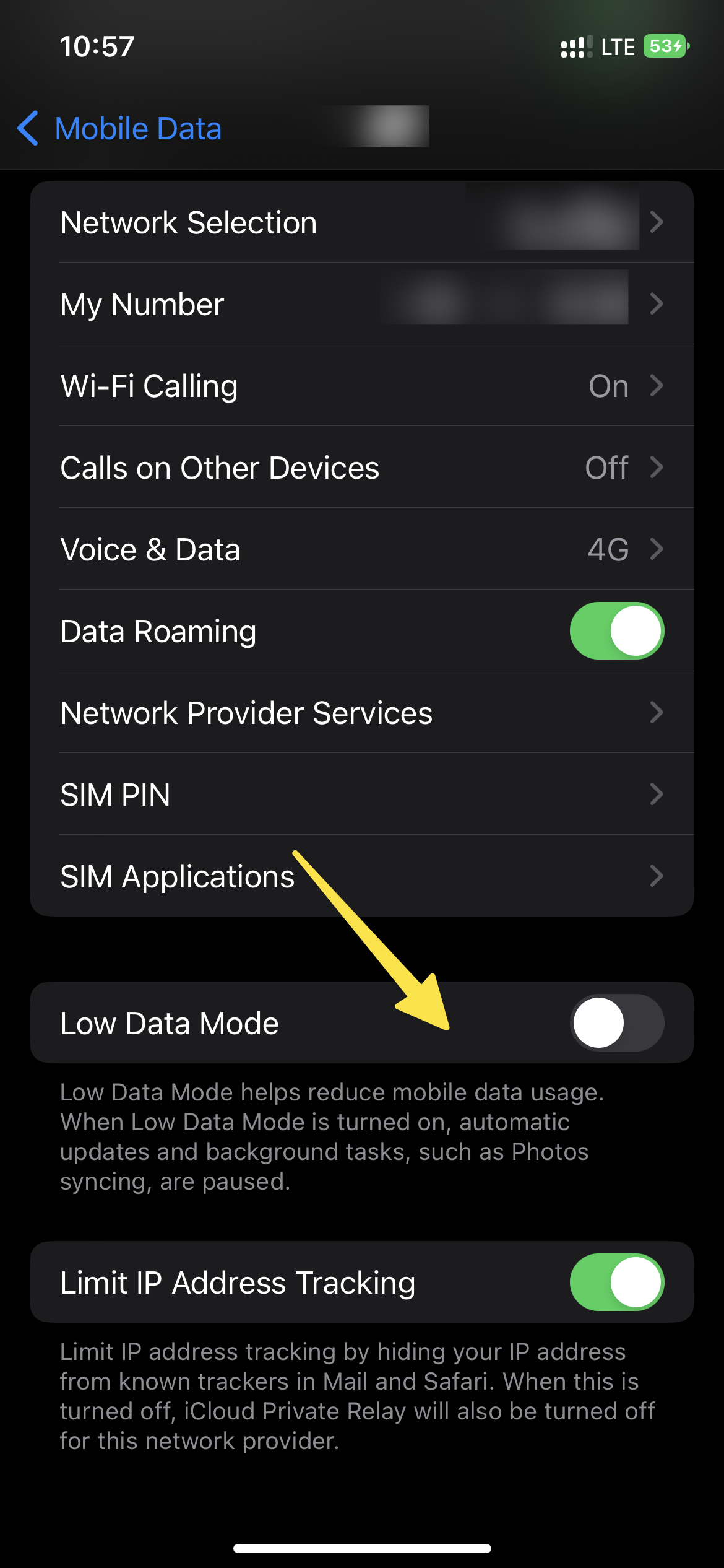 iPhone Disable Low Data Mode