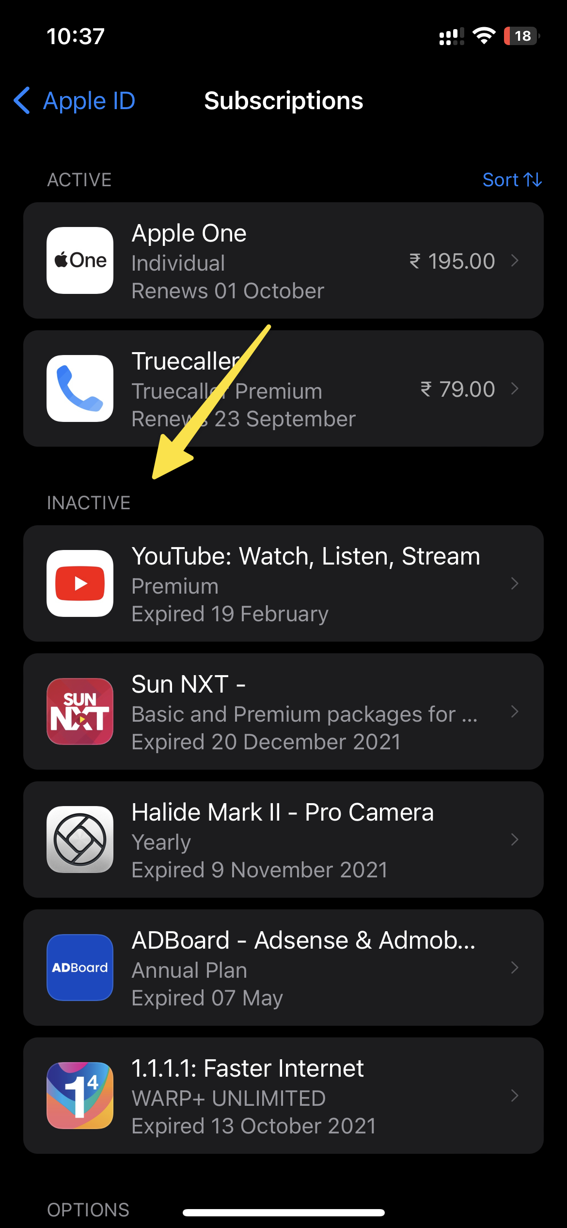 delete expired subscriptions on iphone 3