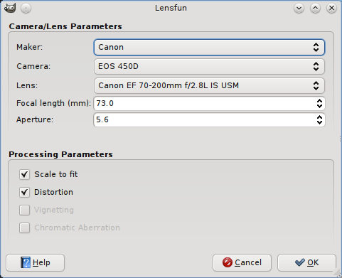 LensFun GIMP Plugin