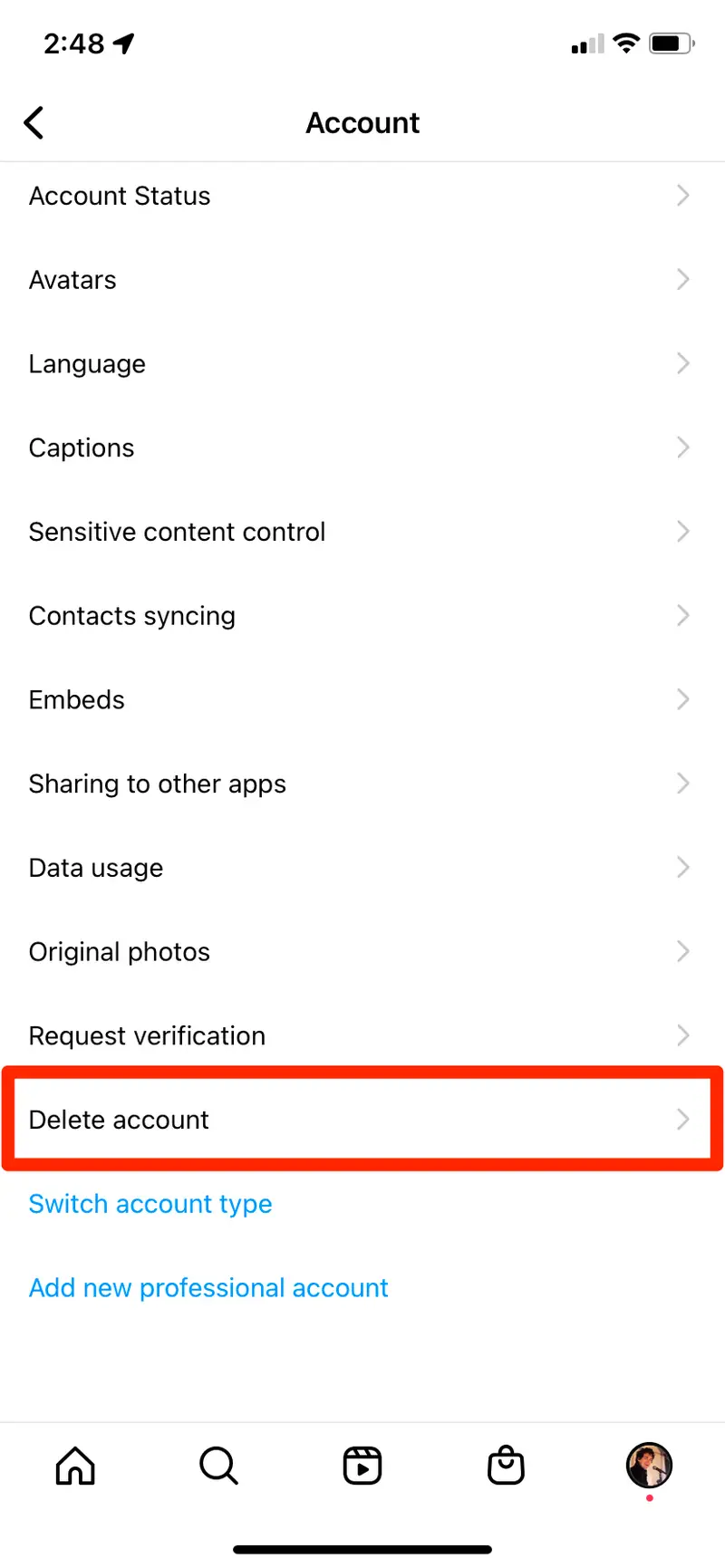 delete instagram on iPhone1
