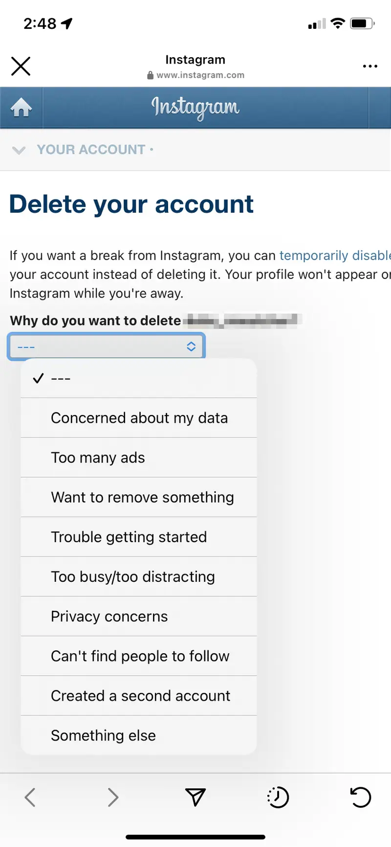 delete instagram on iPhone2