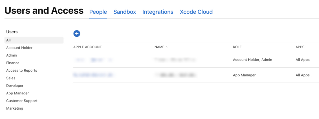 Sandbox Page Empty App Store Connect 2